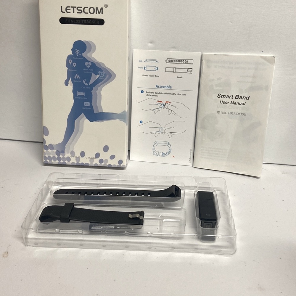 Letcom fitness Tracker & band, pedometer, sleep, heart rate, calories, & more.